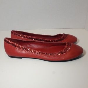 Gianni bini red leather Dorothy ballet flats.